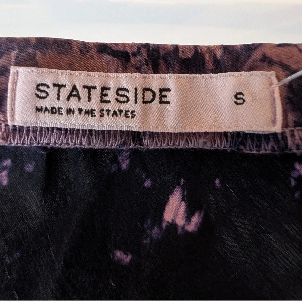Stateside Tie Dye Midi Slip Skirt Womens S Purple Black Boho Indie Festival Chic